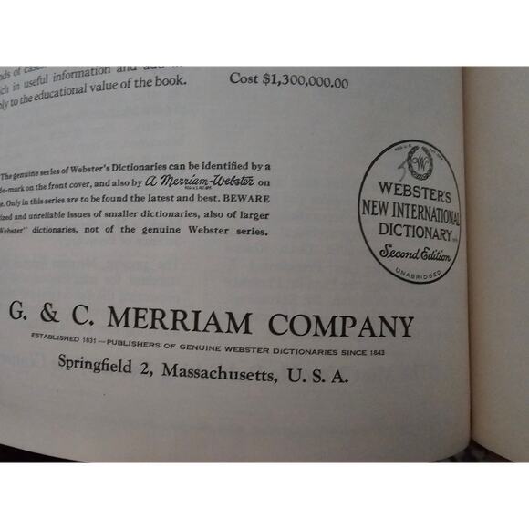 1956 Webster's New International Dictionary - Picture 8 of 13